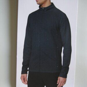 Mondetta Outdoor Project Men's Fleece Full Zip Waffle Knit cozy Jacket, Navy,  M